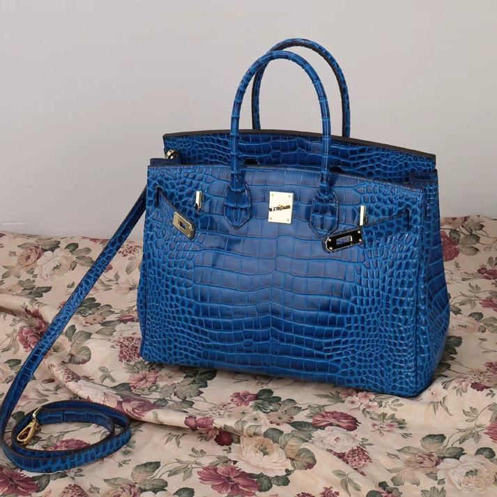 Crocodile Pattern Leather Tote LH1632L_4 Colors
