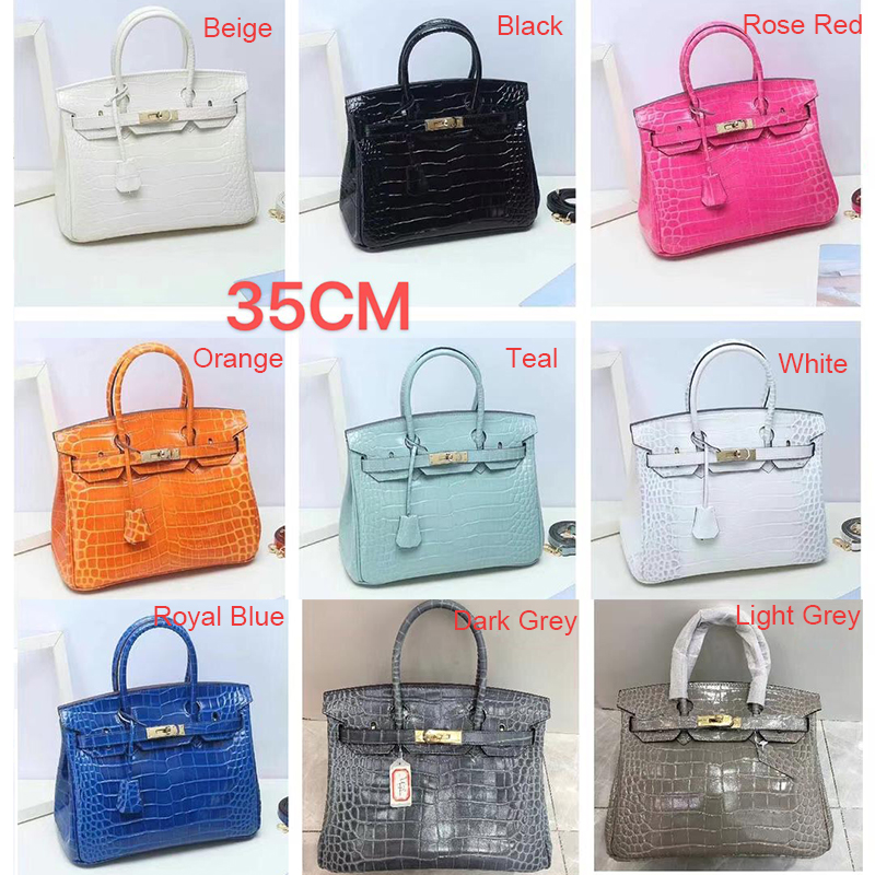 Crocodile Pattern Leather Tote LH1632L_4 Colors