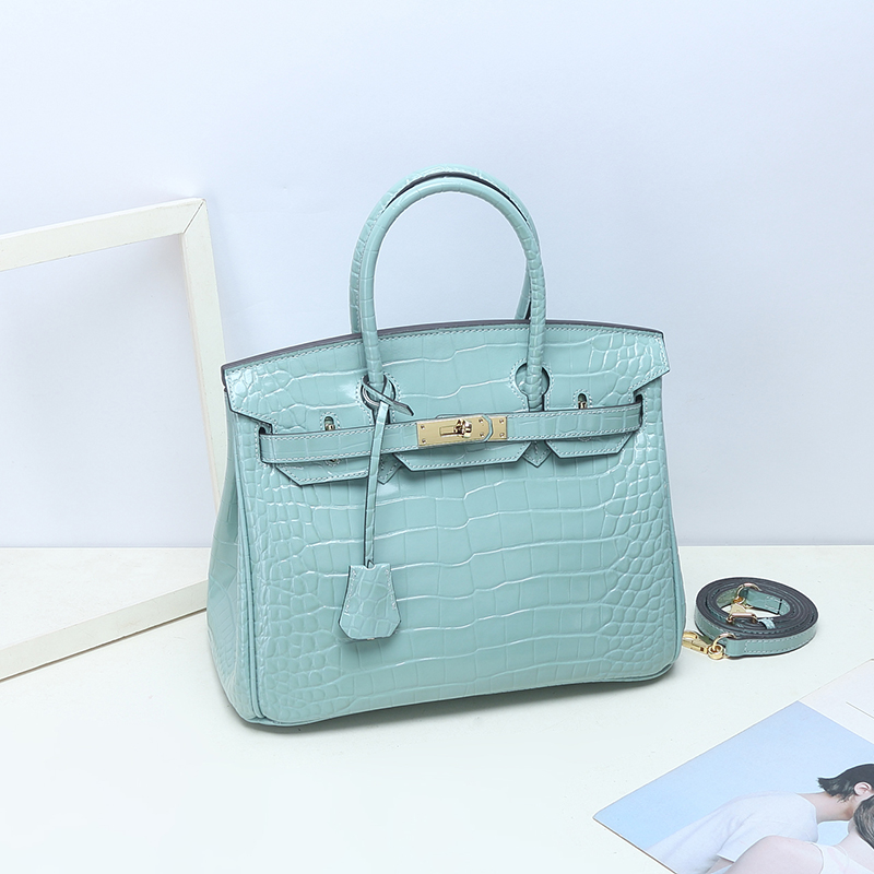 Crocodile Pattern Leather Tote LH1632M_4 Colors