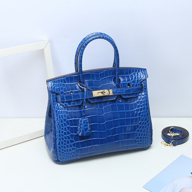 Crocodile Pattern Leather Tote LH1632M_4 Colors
