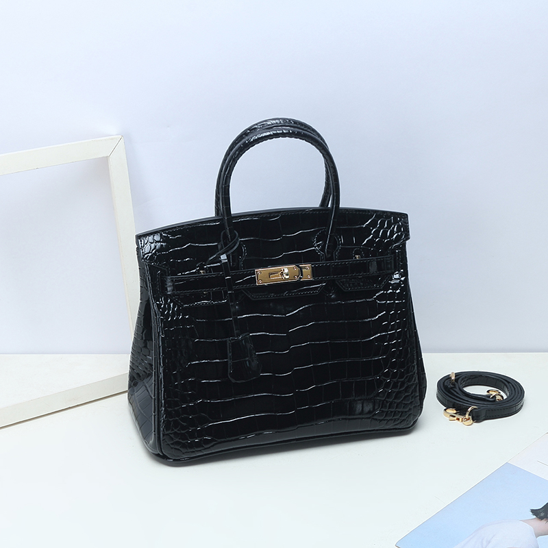 Crocodile Pattern Leather Tote LH1632M_4 Colors