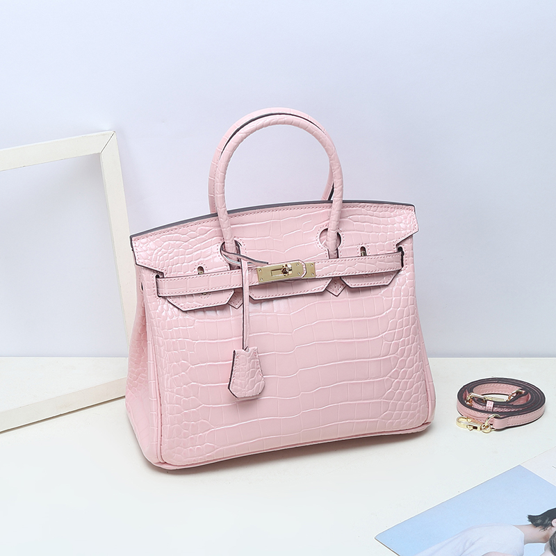 Crocodile Pattern Leather Tote LH1632M_4 Colors