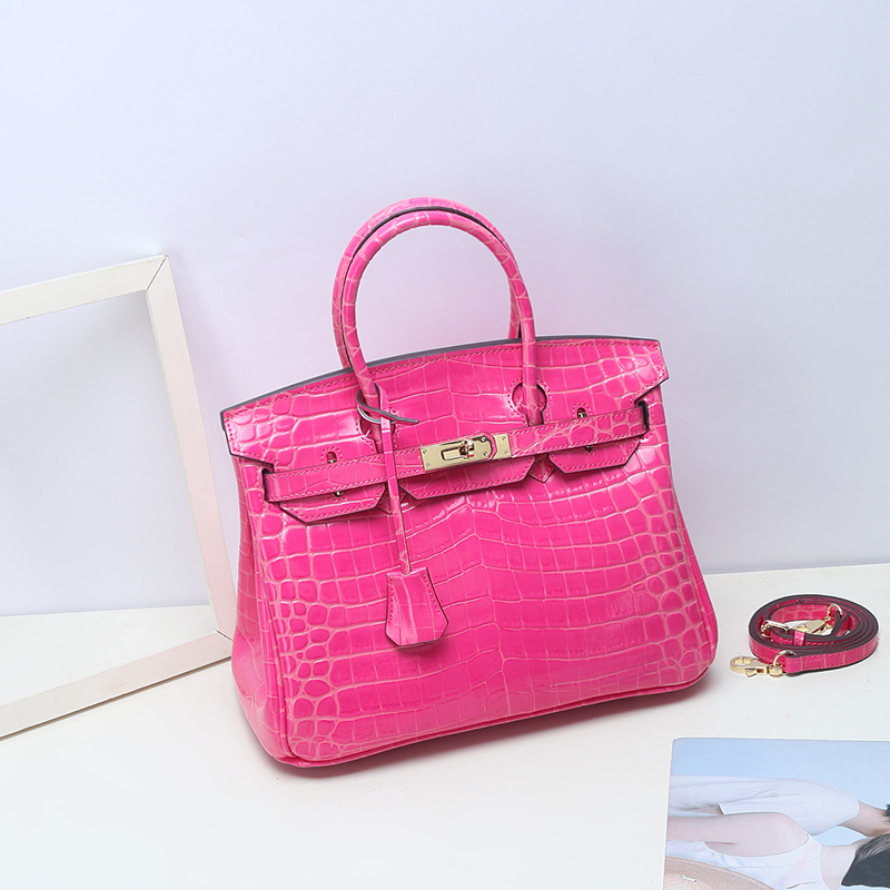 Crocodile Pattern Leather Tote LH1632M_4 Colors