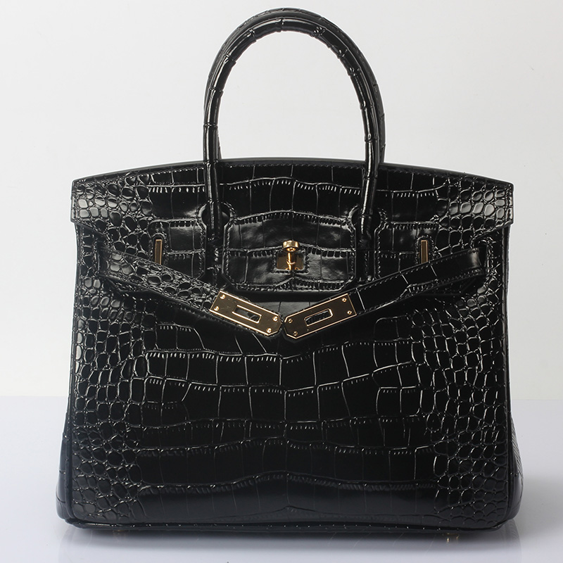 Crocodile Pattern Leather Tote LH1632M_4 Colors