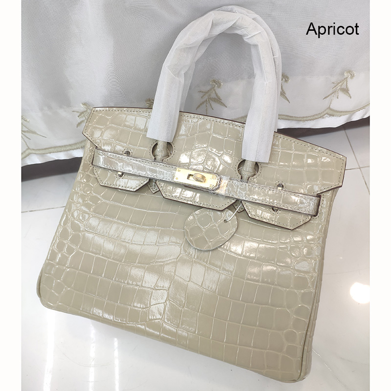 Crocodile Pattern Leather Tote LH1632M_4 Colors