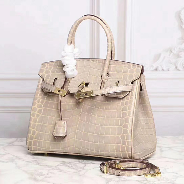 Crocodile Pattern Leather Tote LH1632M_4 Colors