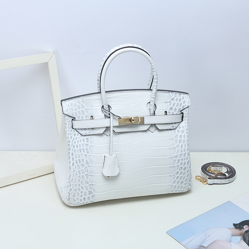 Crocodile Pattern Leather Tote LH1632M_4 Colors