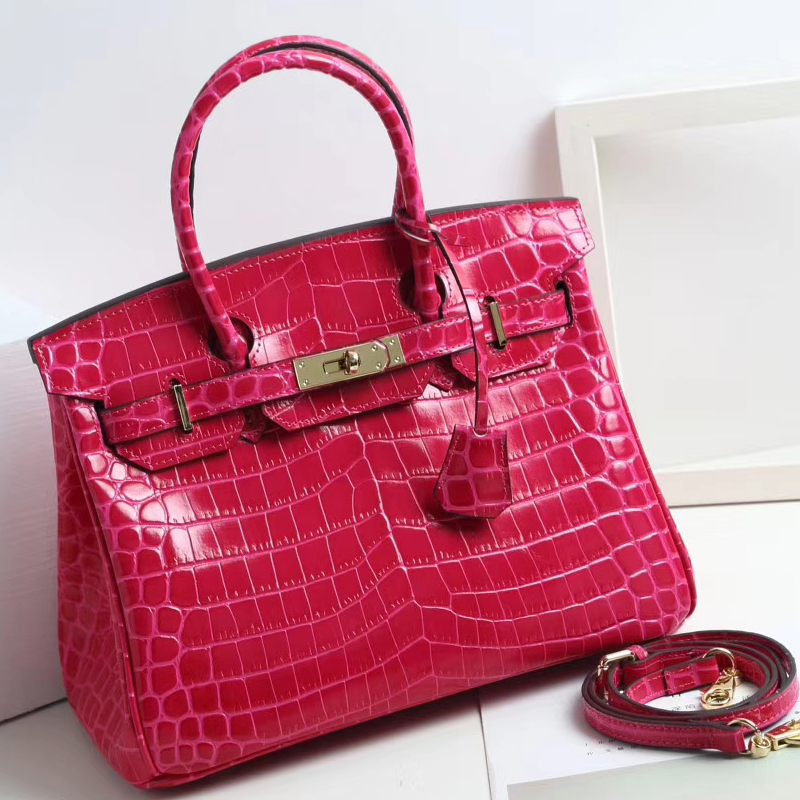 Crocodile Pattern Leather Tote LH1632S_4 Colors