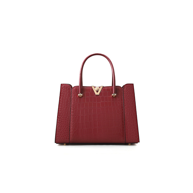 Crocodile Pattern Real Leather Bag Ladies Handbags LH3584_3 Colors