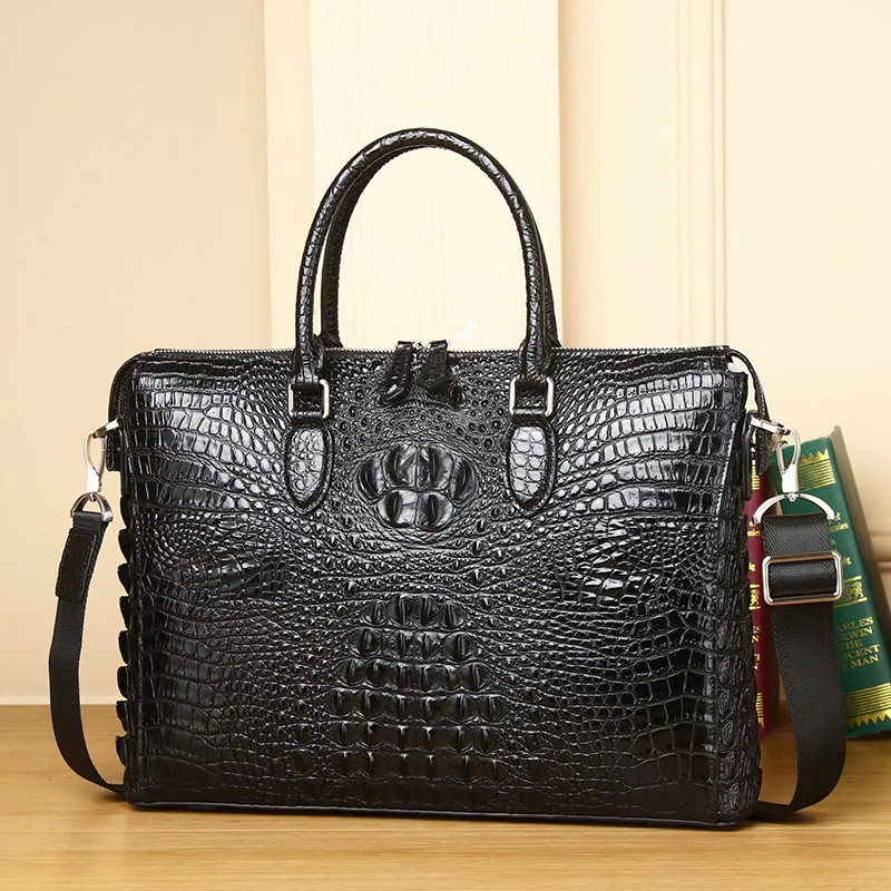 Crocodile Pattern Real Leather Bag Mens Brifcase Bag LH3426_2 Colors