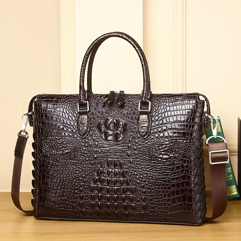 Crocodile Pattern Real Leather Bag Mens Brifcase Bag LH3426_2 Colors