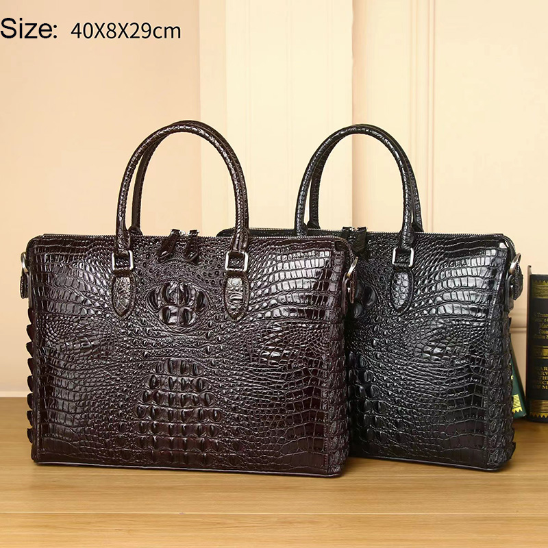 Crocodile Pattern Real Leather Bag Mens Brifcase Bag LH3426_2 Colors