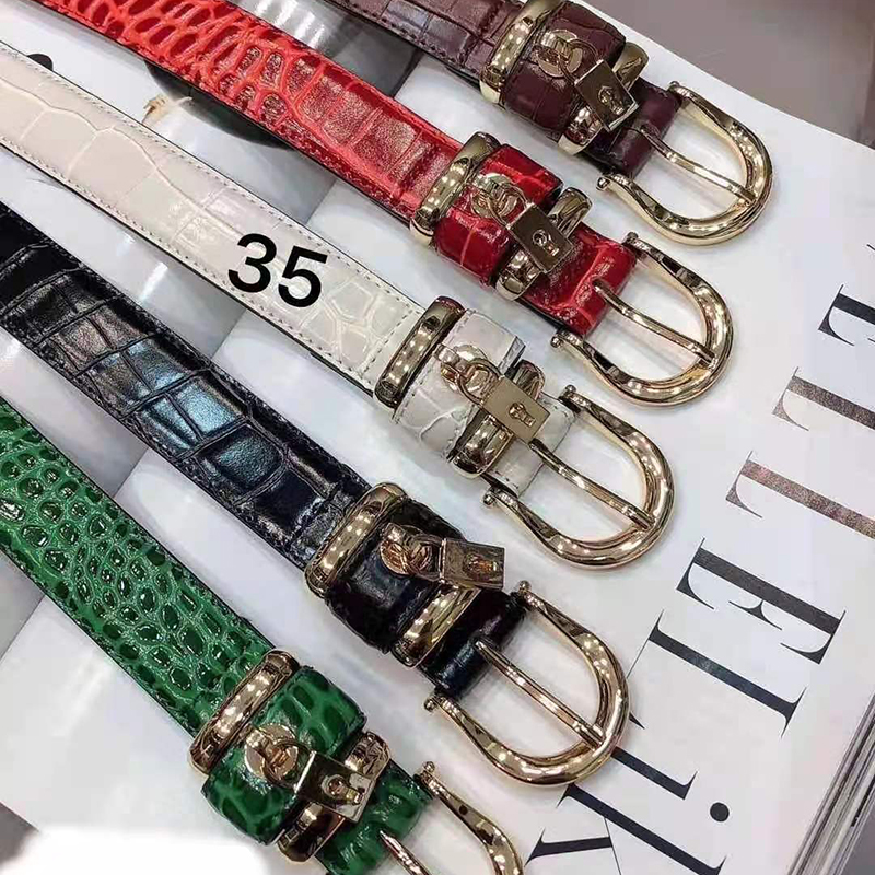 Crocodile Pattern Real Leather Belts LH3094_5 Colors