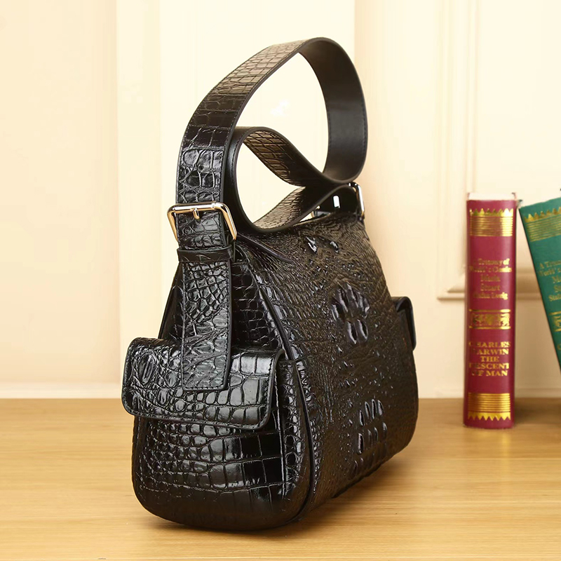 Crocodile Pattern Real Leather Crossbody Bag LH3438_2 Colors
