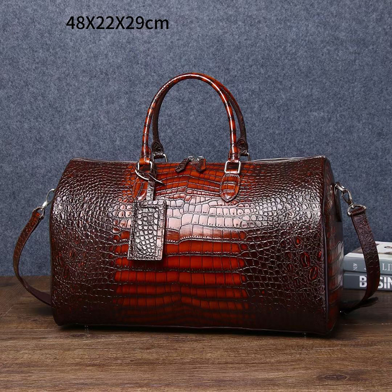 Crocodile Pattern Real Leather Luggage bag Travelling Bag Weekend Bag LH3649
