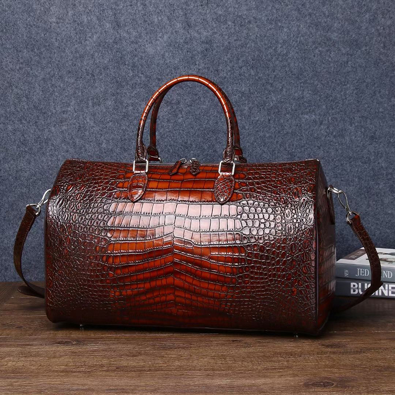 Crocodile Pattern Real Leather Luggage bag Travelling Bag Weekend Bag LH3649