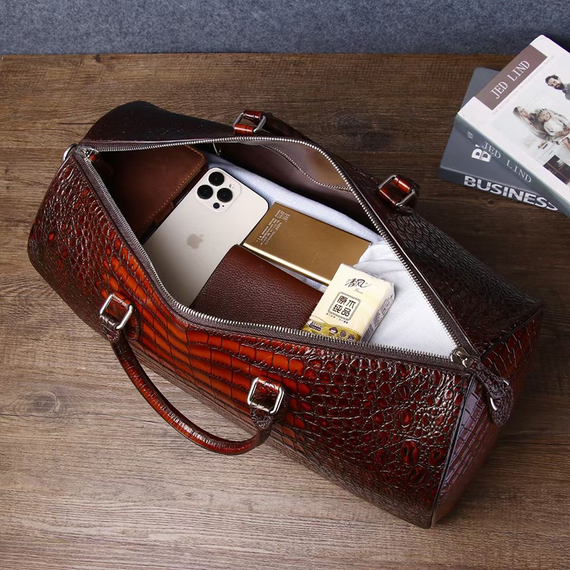 Crocodile Pattern Real Leather Luggage bag Travelling Bag Weekend Bag LH3649