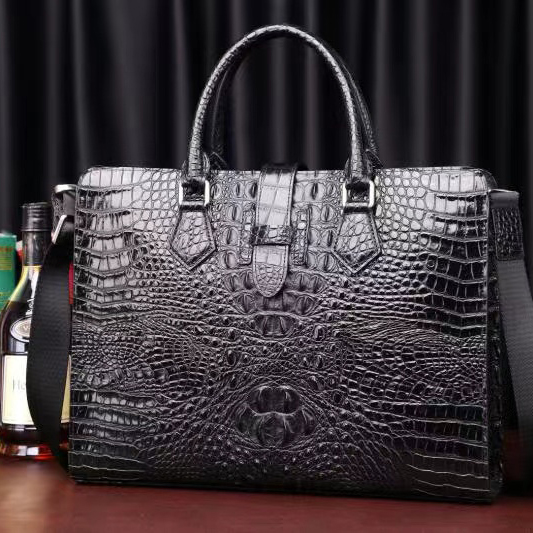 Crocodile Pattern Real Leather Tote Bag LH3437_2 Colors