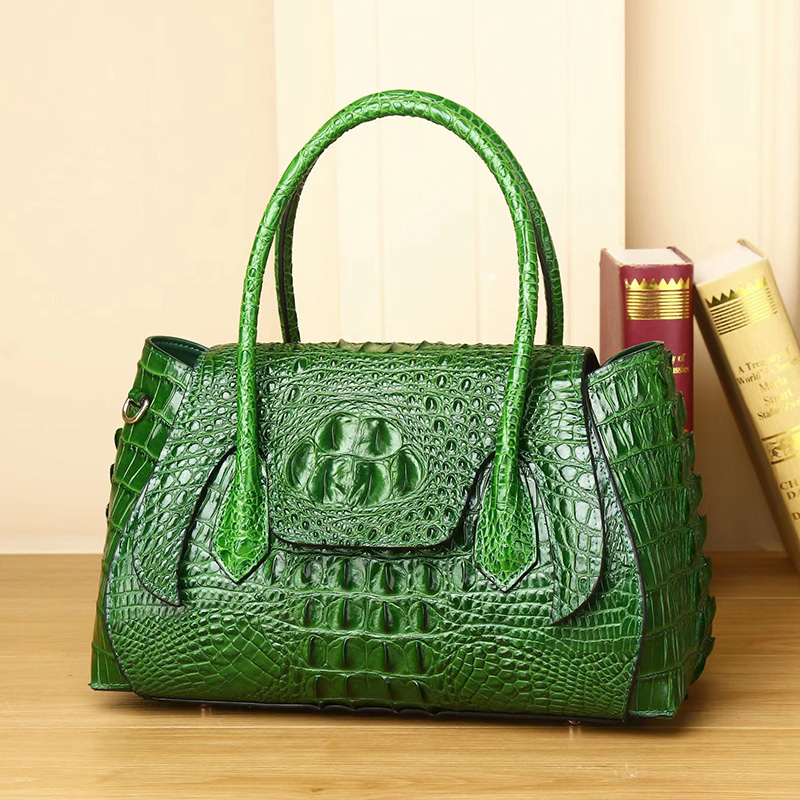 Crocodile Pattern Real Leather Tote Bag Women Handbag LH3429_3 Colors