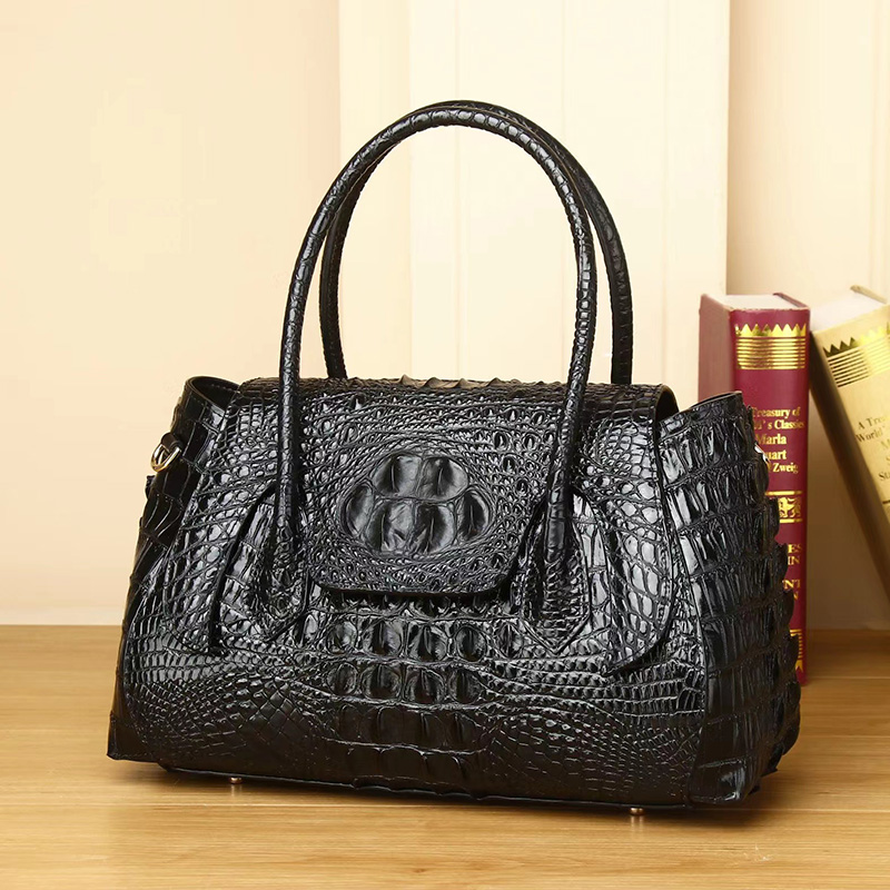 Crocodile Pattern Real Leather Tote Bag Women Handbag LH3429_3 Colors