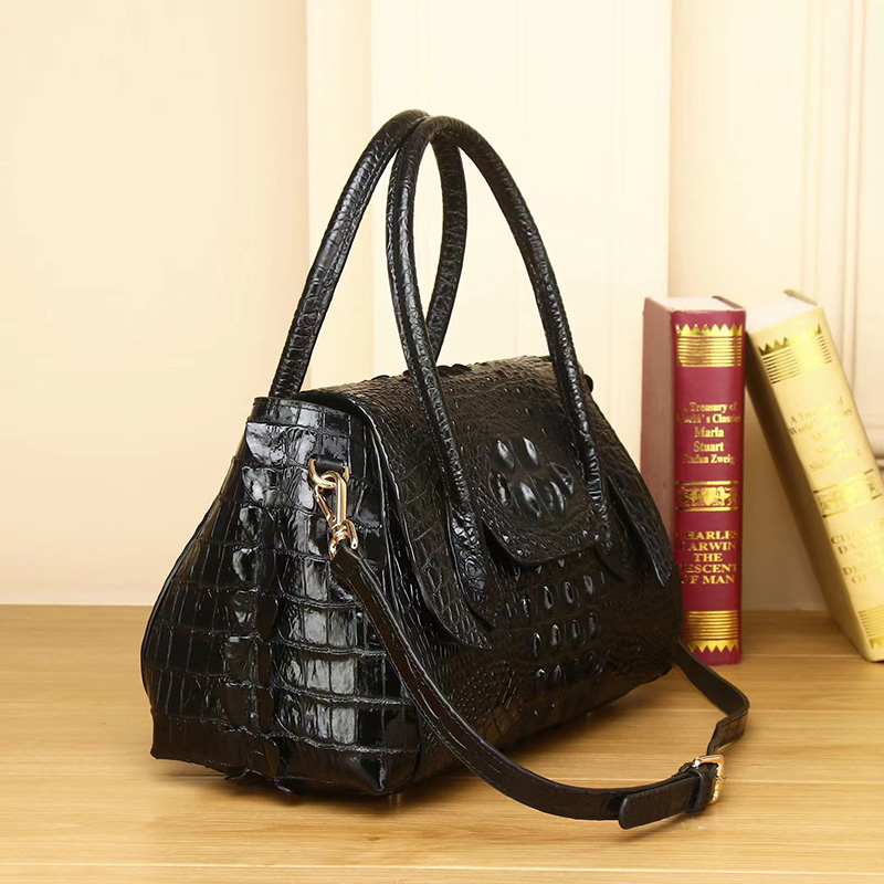 Crocodile Pattern Real Leather Tote Bag Women Handbag LH3429_3 Colors