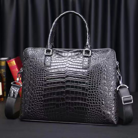Crocodile Pattern Real Leather Tote Brifcase Office Bag LH3440_2 Colors