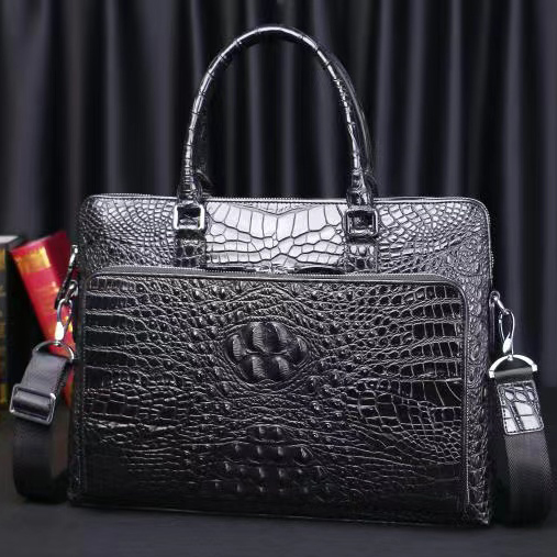 Crocodile Pattern Real Leather Tote Brifcase Office Bag LH3440_2 Colors