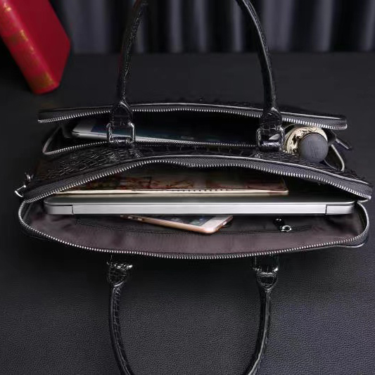 Crocodile Pattern Real Leather Tote Brifcase Office Bag LH3440_2 Colors