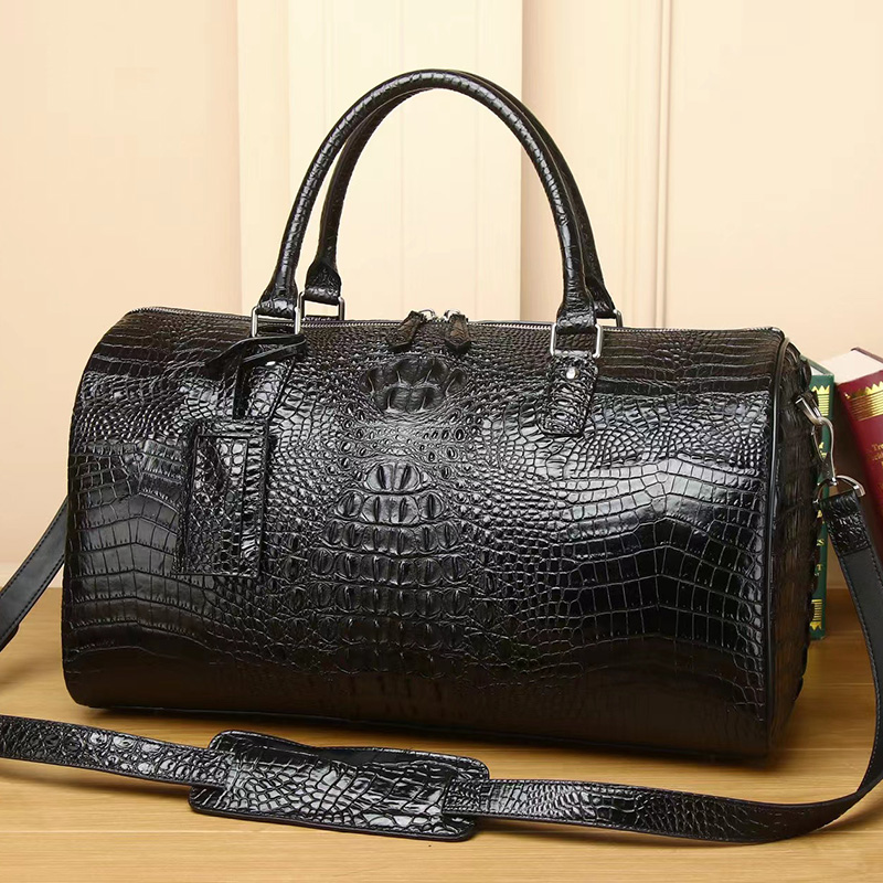 Crocodile Pattern Real Leather Tote Duffel Bag LH3424