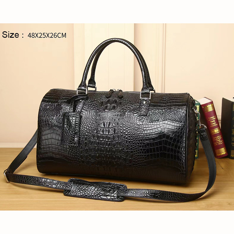 Crocodile Pattern Real Leather Tote Duffel Bag LH3424