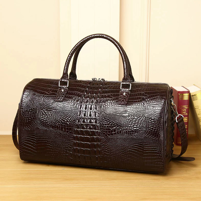 Crocodile Pattern Real Leather Tote Duffel Bag LH3424