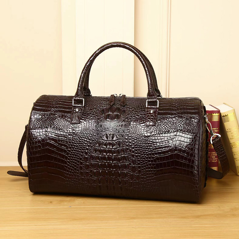 Crocodile Pattern Real Leather Tote Duffel Bag LH3424