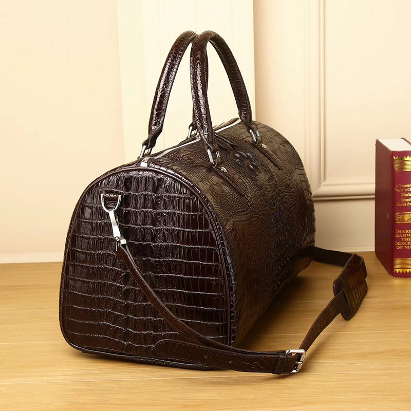 Crocodile Pattern Real Leather Tote Duffel Bag LH3424