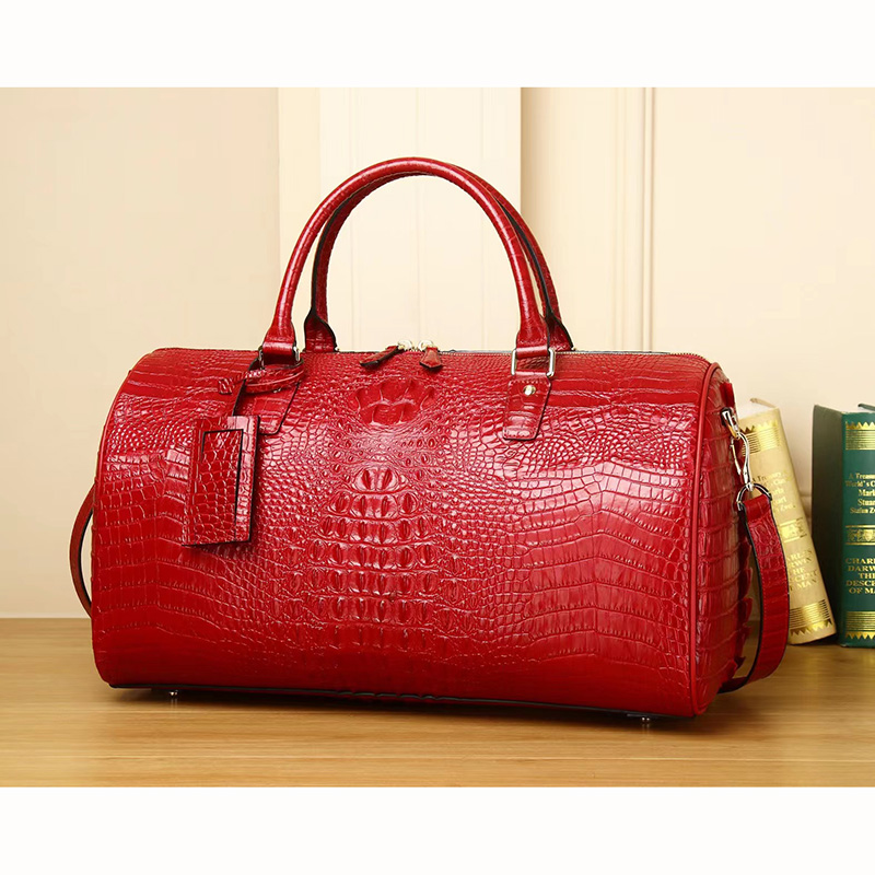 Crocodile Pattern Real Leather Tote Duffel Bag LH3424