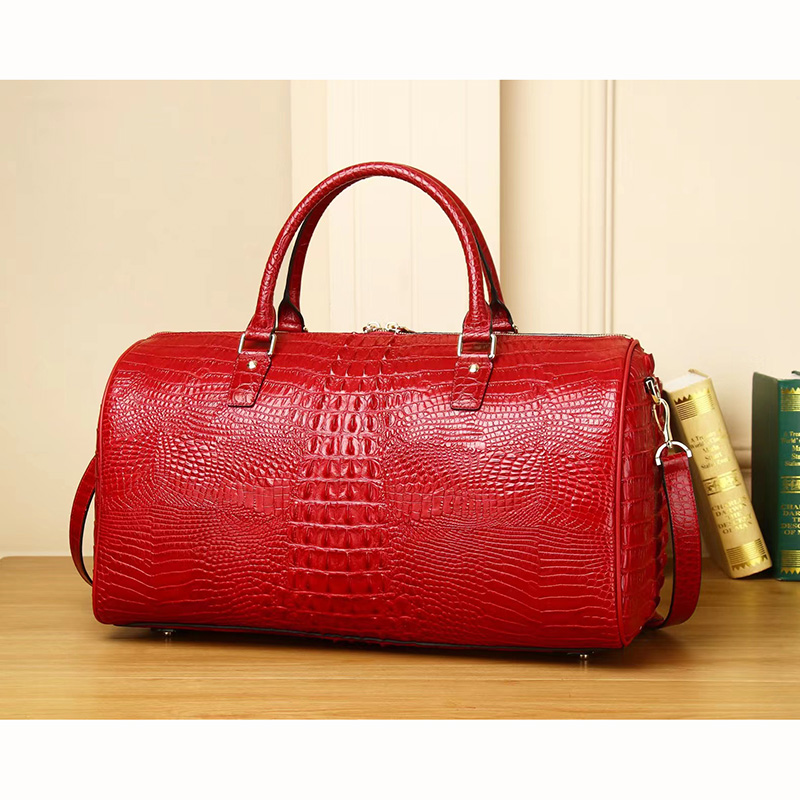 Crocodile Pattern Real Leather Tote Duffel Bag LH3424