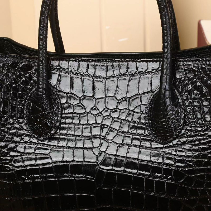 Crocodile Pattern Real Leather Tote Top Handle Bag LH3439_4 Colors