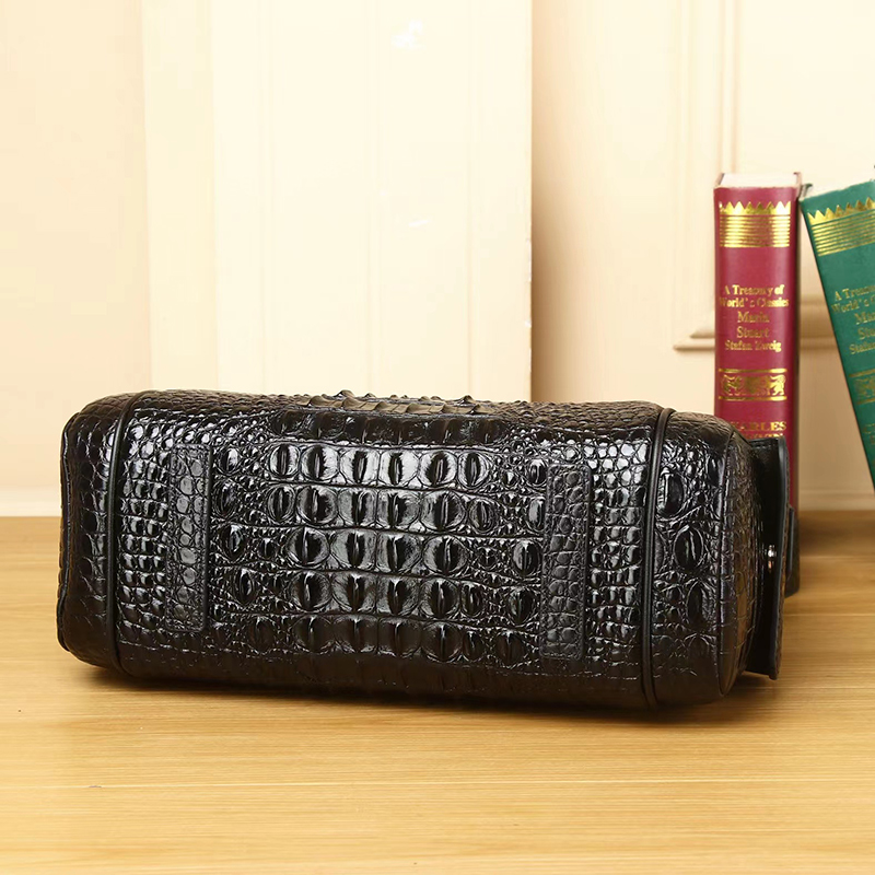 Crocodile Pattern Real Leather Tote Top Handle Bag LH3439_4 Colors