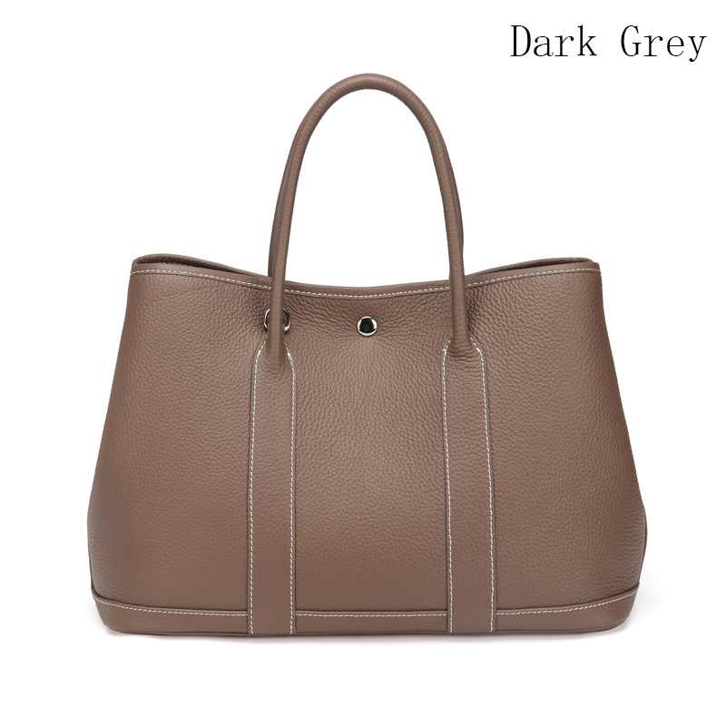 Dark Grey Elegant Real Leather Tote LH2382L