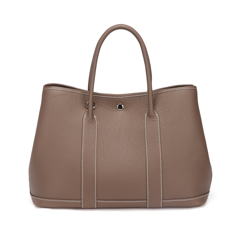 Dark Grey Elegant Real Leather Tote LH2382L