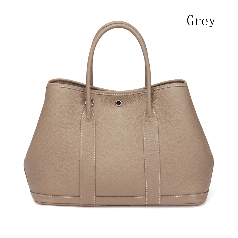 Dark Grey Elegant Real Leather Tote LH2382L