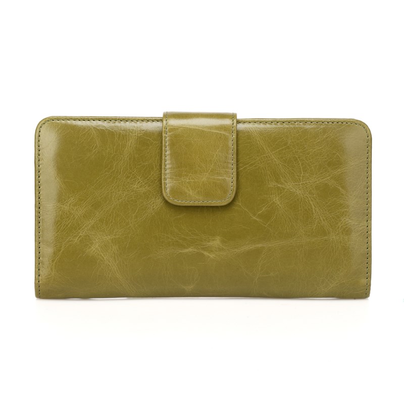 Dorian Green Distress Leather Wallet LH1086