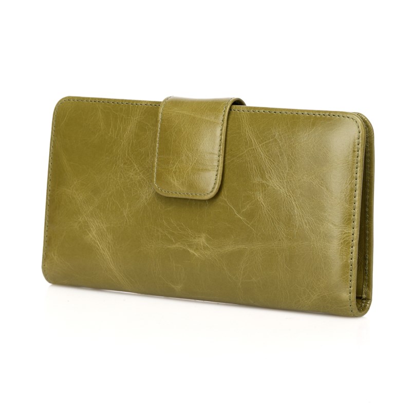Dorian Green Distress Leather Wallet LH1086
