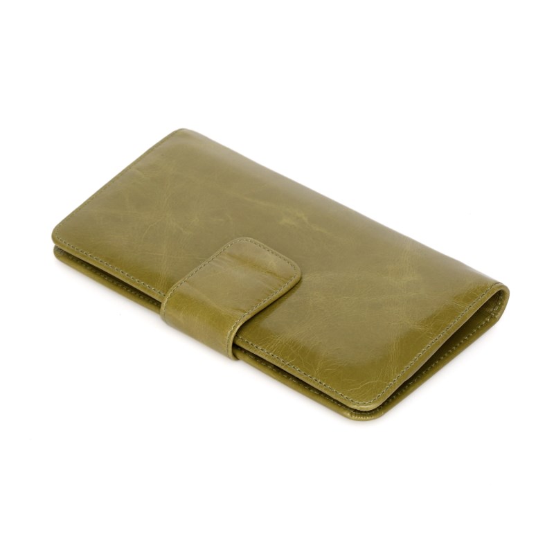 Dorian Green Distress Leather Wallet LH1086