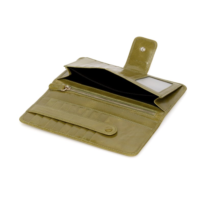 Dorian Green Distress Leather Wallet LH1086
