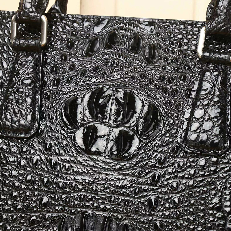 Double Zipper Crocodile Pattern Real Leather Briefcase LH3421_2 Colors