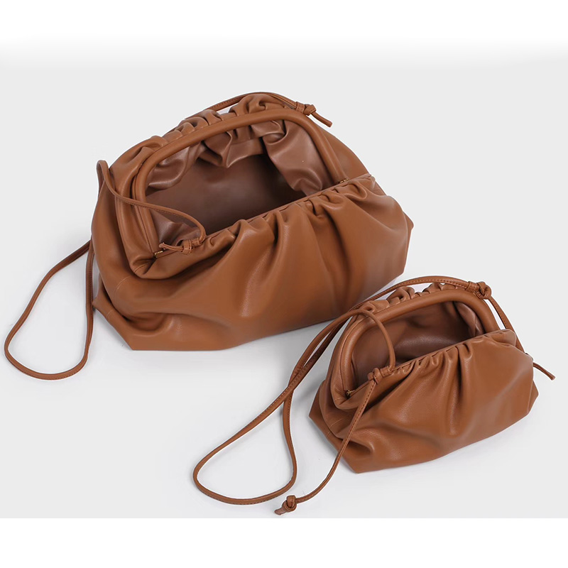 Frame Purse Ruching Leather Clutch LH2895S_5 Colors