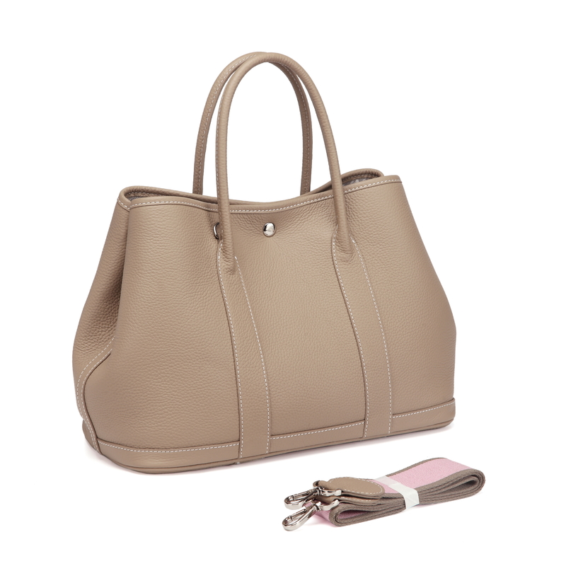 Grey Elegant Real Leather Tote LH2382L