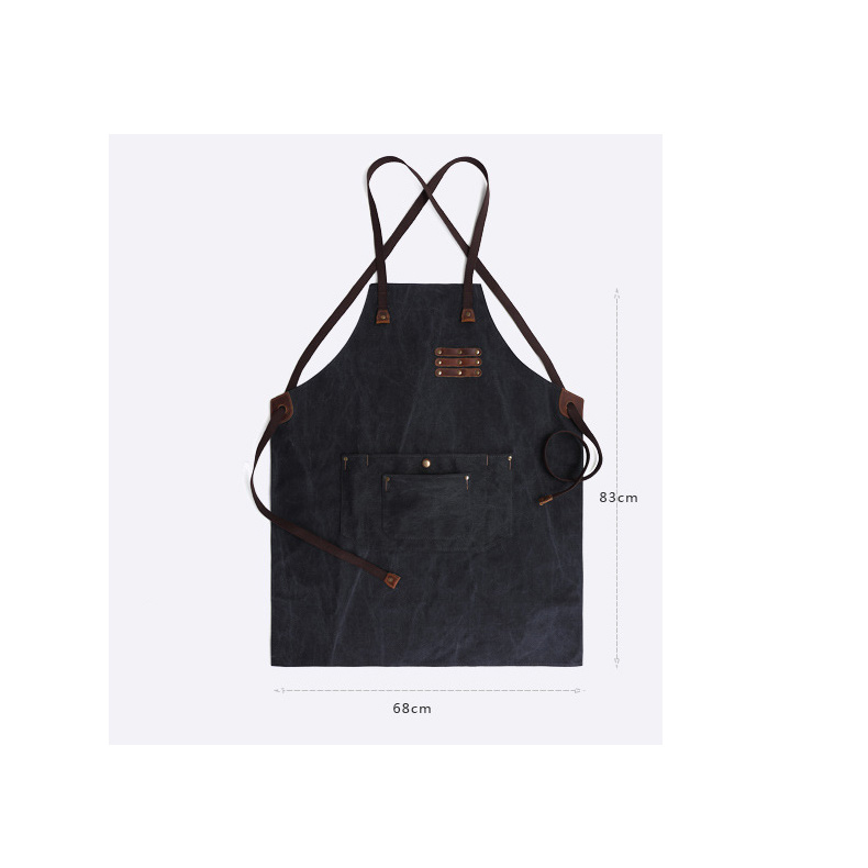 Handmade Canvas- leather Apron Front Pocket LH3258_3 Colors