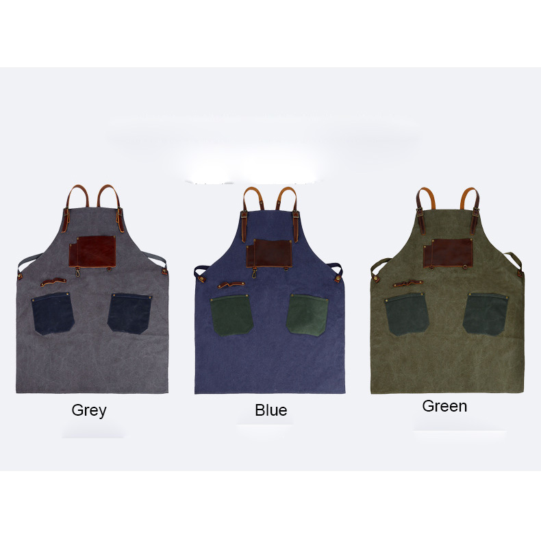 Handmade Canvas- leather Apron Pockets LH3257_3 Colors