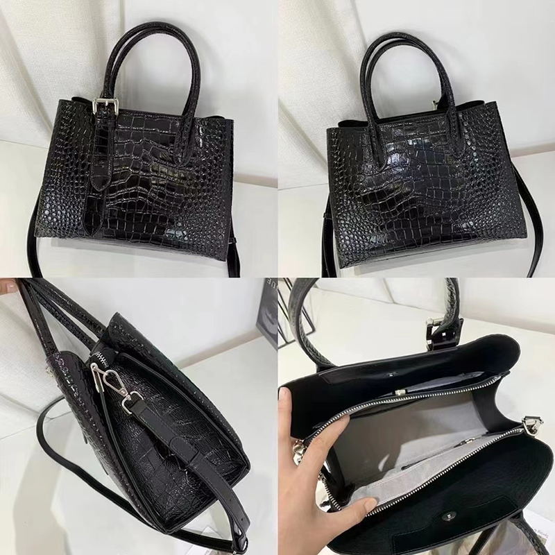 Large Top Handle Bag Crocodile Pattern Ladies Purse LH3491_4 Colors